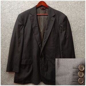 Italian Super 120s Wool Blazer Mens 42R M Charcoal Gray Twill Jacket PRONTO UOMO